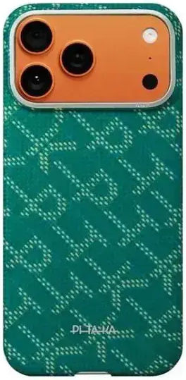Pitaka Case Iphone 17 Pro Ultra-slim Pitatap Monogram-gold/green
