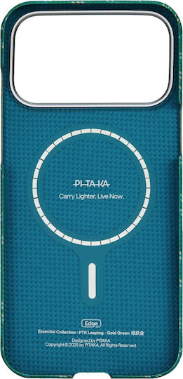 Pitaka Case Iphone 17 Pro Ultra-slim Pitatap Monogram-gold/green