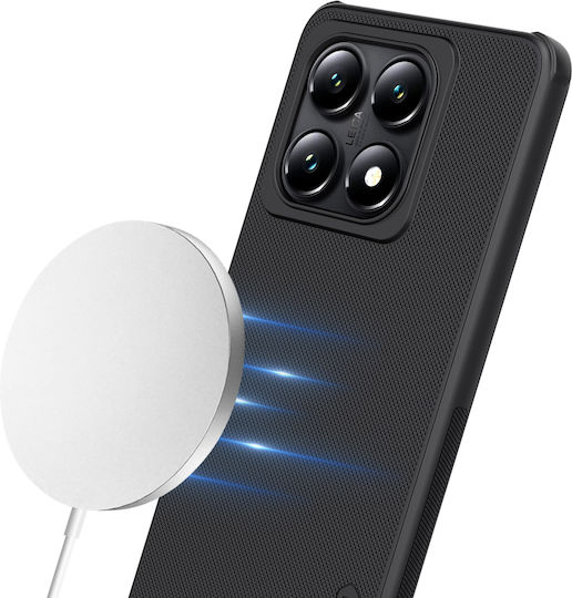 Nillkin Super Frosted Pro Magnetic Umschlag Rückseite Kunststoff / Silikon Schwarz (Xiaomi 14T Pro)