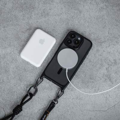 Mageasy Roar M With Lanyard Back Cover Silicon cu Curea Transparent (iPhone 16 Pro Max)