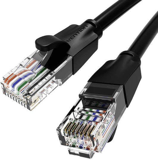 Vention U/UTP Кат.6 (Gigabit) Мрежов Кабел Ethernet 25m Черен