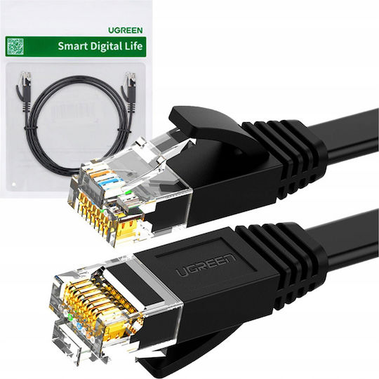 Ugreen Flat U/UTP Cat.6 (Gigabit) Network Cable Ethernet 0.5m Black