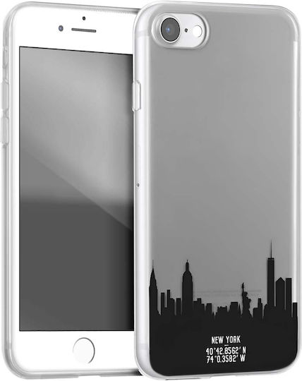 Bigben Connected Case Iphone Se 2020 8 7 Semi-rigid New York Landmarks Transparent