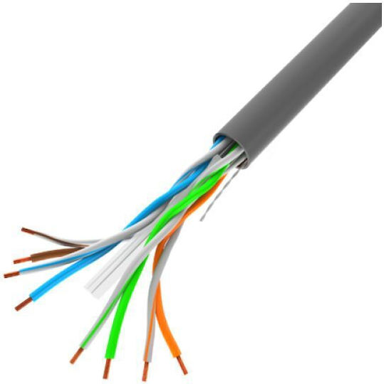 Lanberg U/UTP Кат.6 (Gigabit) Мрежов Кабел Ethernet Без Конектори 305м Сив