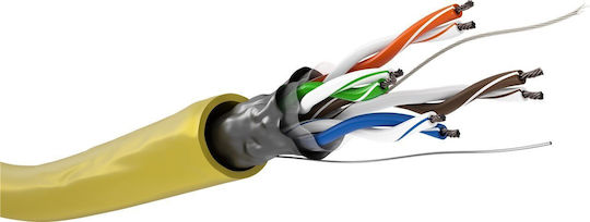 Goobay F/UTP Cat.5e (Gigabit) Καλώδιο Δικτύου Ethernet χωρίς ακροδέκτες 100m Κίτρινο