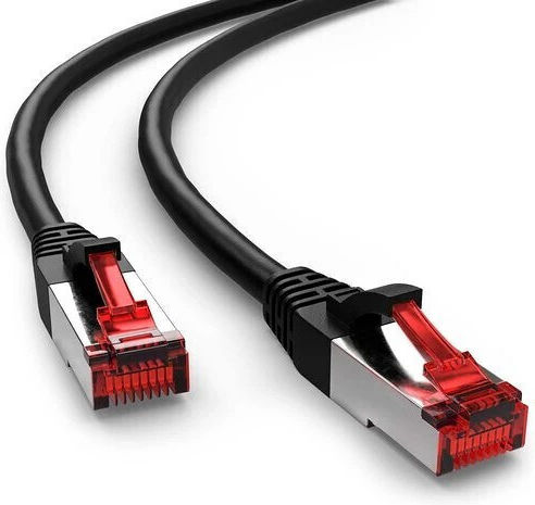 Goobay S/FTP Cat.6 (Gigabit) Καλώδιο Δικτύου Ethernet 0.5m Μαύρο