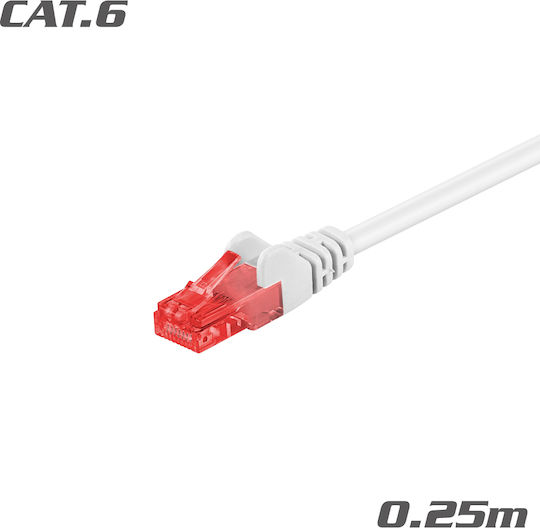 Goobay U/UTP Cat.6 (Gigabit) Καλώδιο Δικτύου Ethernet 0.25m Λευκό