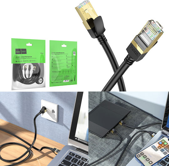 Hoco U/UTP Cat.6 (Gigabit) Καλώδιο Δικτύου Ethernet 5m Μαύρο