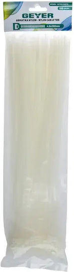 Geyer Plastic Cable Ties 380mm x 4.8mm in White Colour (100 pcs)