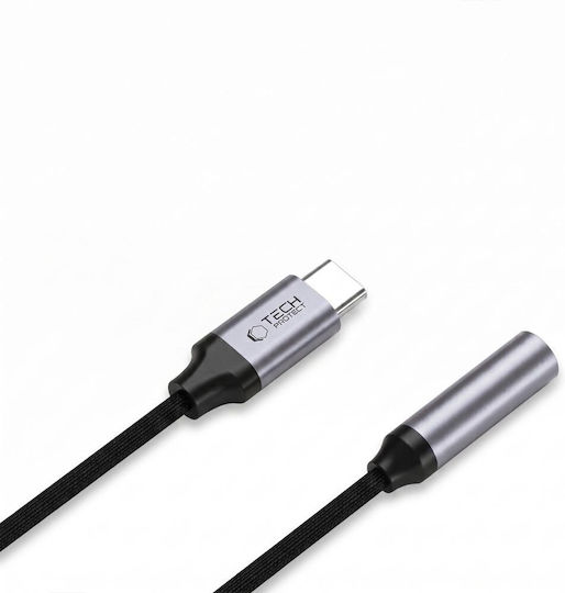 Tech-Protect Ultraboost Μετατροπέας USB-C male σε 3.5mm female Γκρι