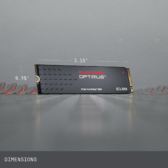 Sandisk Optimus 5100 SSD 500GB M.2 PCI Express 4.0 Heatsink Compatible with PlayStation 5