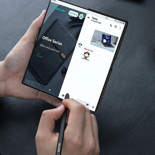 Nillkin Qin Book Pro din Piele Artificială Neagră (Galaxy Z Fold7)
