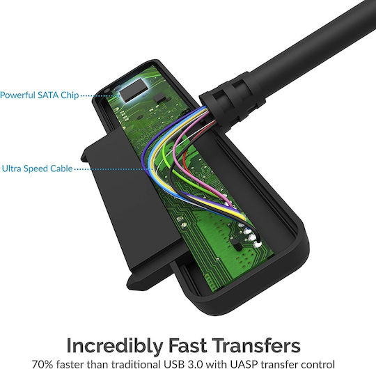 Sabrent EC-SS31 USB 3.1 (Typ-A) auf SSD / 2,5-Zoll-SATA-Festplattenadapter Schwarz