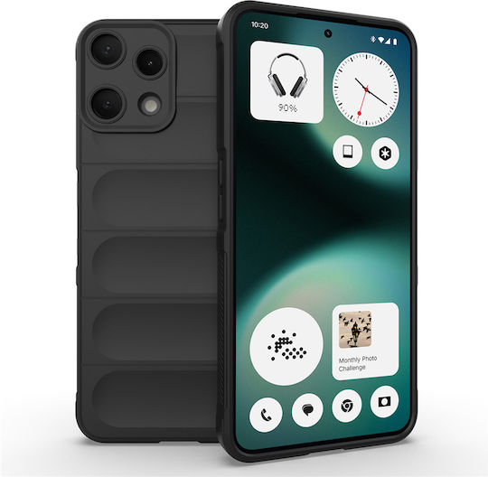 Techsuit Magic Umschlag Rückseite Silikon Schwarz (Nichts Phone (3a) Lite)
