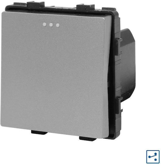 Luxion Recessed Wall Switch with Gray Frame