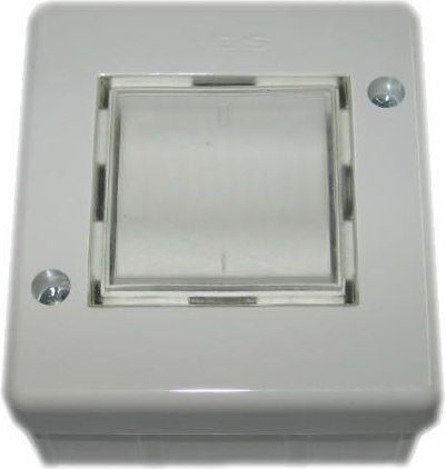 KOS Waterproof Recessed Wall Switch with White Frame