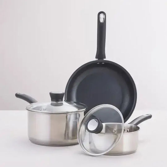 Horwood Set de Vase de Gătit din Oțel Inoxidabil cu Acoperire Antiaderentă 3 Piese Horwood Set de Vase de Gătit din Oțel Inoxidabil cu Acoperire Antiaderentă 3 Piese