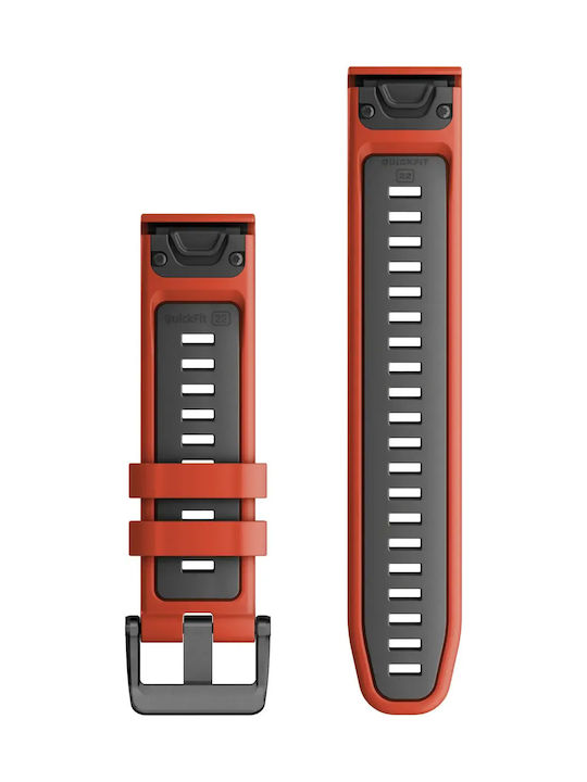 Garmin Quickfit 22 Каишка Силикон Flame Red / Graphite (Fenix 5 / 5 Plus / 6 / 6 Pro / 7 / 7 Pro / 8 (47mm))