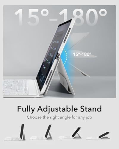 ESR Ascend Flip Cover mit Tastatur Weißes (Ipad Pro 12,9 (2022/2021/2020/2018))