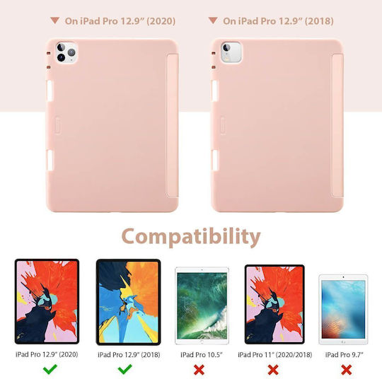 ESR Rebound Pencil Flip Cover Ροζ Χρυσή (iPad Pro 2020 12.9")