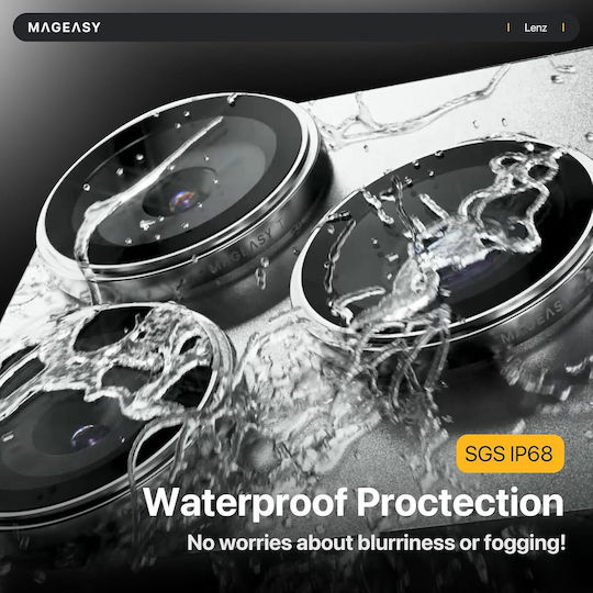 Mageasy Протектор за камера Закалено стъкло за iPhone 17 Pro, iPhone 17 Pro Max