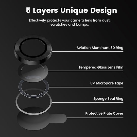 Orso Προστασία Κάμερας Tempered Glass Μαύρο για το Xiaomi Redmi Note 15 Pro 5g/15 Pro+ 5g