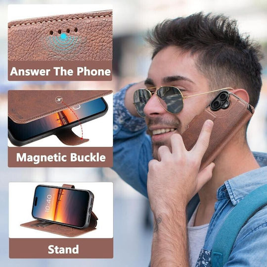 Suteni Q05 Magsafe Wallet Detachable Silicone Case Brown Apple Iphone 17