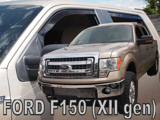 Heko Set of Windbreakers Front and Rear Car Dark Fime for Ford F 150 4pcs