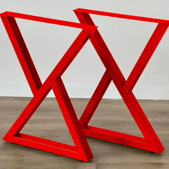 Picior Metalic de Mobilier Potrivit pentru Masă / Măsuță 55x72cm Roșu