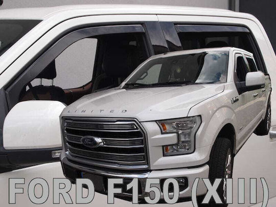 Heko Set of Windbreakers Front and Rear Car Dark Fime for Ford F 150 2014+ 4pcs
