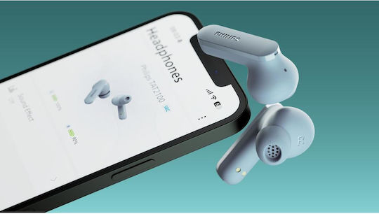 Philips TAT2100 In-ear Bluetooth Handsfree Ακουστικά με Αντοχή στον Ιδρώτα και Θήκη Φόρτισης Γαλάζιο