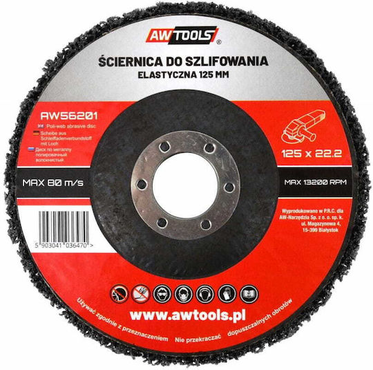 AWTools Δίσκος Λείανσης Μετάλλου και Ξύλου 125mm