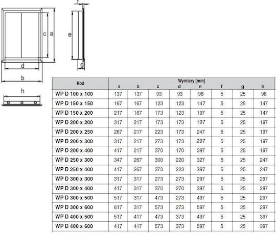 Inspection Door 400x600 Mm White Wpd400x600