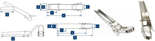 Lewmar Long Bow Roller Delta Type Anchors <16kg
