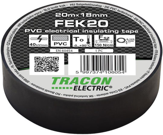 Tracon Electric Μονωτική Ταινία Μαύρη