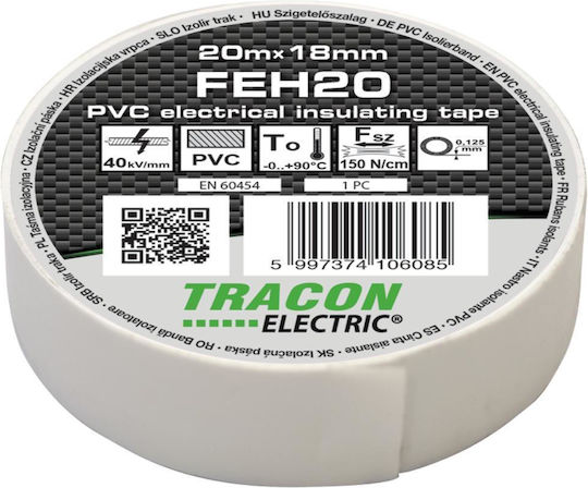 Tracon Electric Μονωτική Ταινία Λευκή
