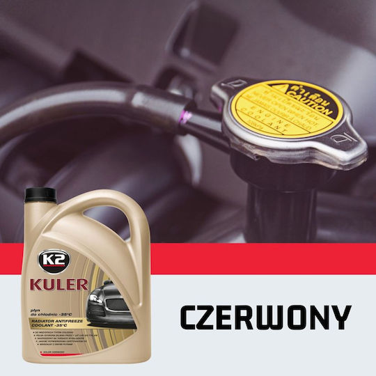 K2 Ready for Use Engine Coolant for Car -35°C Red 4lt