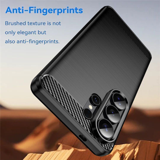 Techsuit Carbon Umschlag Rückseite Silikon / Kunststoff Schwarz (Xiaomi 17)