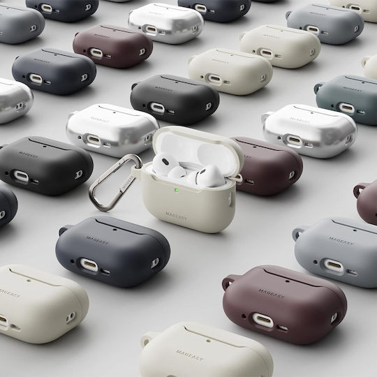 Mageasy Hülle in Silber Farbe für Apple AirPods Pro 3