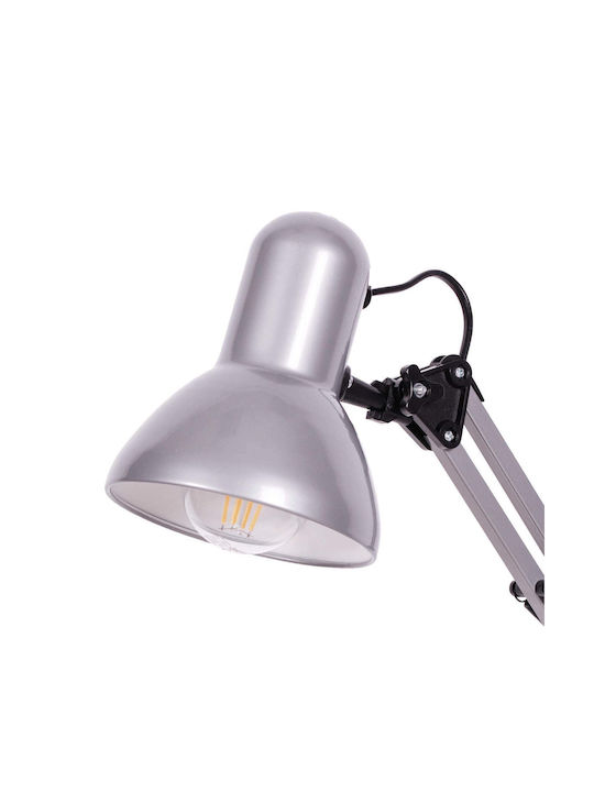Kaja Office Lamp with Flexible Arm in Silver Color