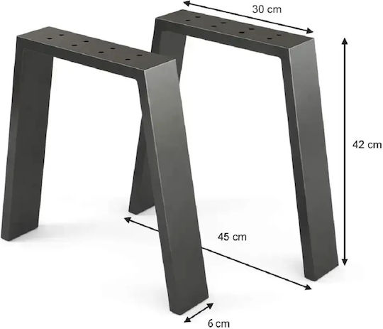 Picior Metalic de Mobilier 2 Buc 30 Cm Maro