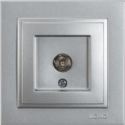 Eurolamp TV-Buchse in Silber Farbe 152-10442