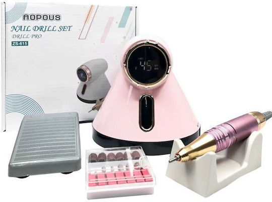 Mixcoco ZS-615 Pro Nagelfräser Strom 65W Weiß mit Pedal mit 35000 Umdrehungen pro Minute