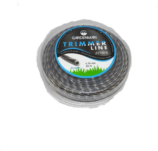 Gardenman 2328025550004 Linie pentru tăierea ierbii Linii de tăiere pentru mașini de tuns iarba De lungime 20m și de grosime 4.7mm