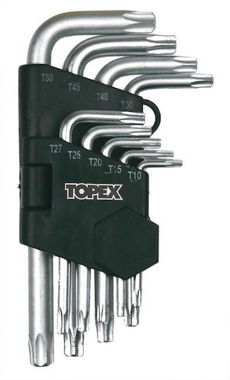 Topex Σετ 9 Κλειδιά Torx σε Σχήμα L
