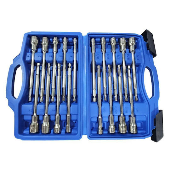 Set 18 Biți Cu Cap Hexagonal Magnetici Lungi Cu Husă Long Magnetic Nut Driver Set