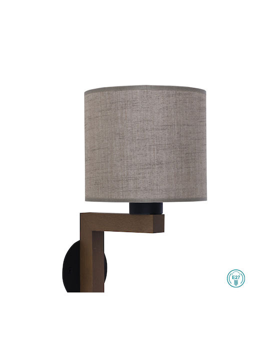 TK Lighting Troy Μοντέρνο Φωτιστικό Τοίχου με Ντουί E27 Γκρι
