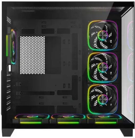 Rampage Sealite Black Gaming Midi Tower Computer Case with Side Window and ARGB Lighting Black