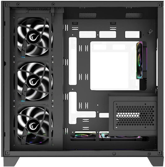 Rampage Sealite Black Gaming Midi Tower Computer Case with Side Window and ARGB Lighting Black