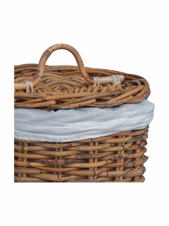 vidaXL Wicker Laundry Basket with Lid Brown
